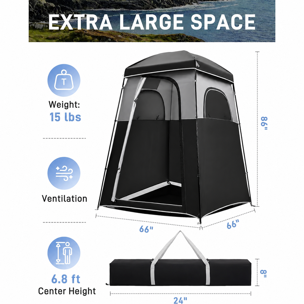 Portable Privacy Shower Tent System