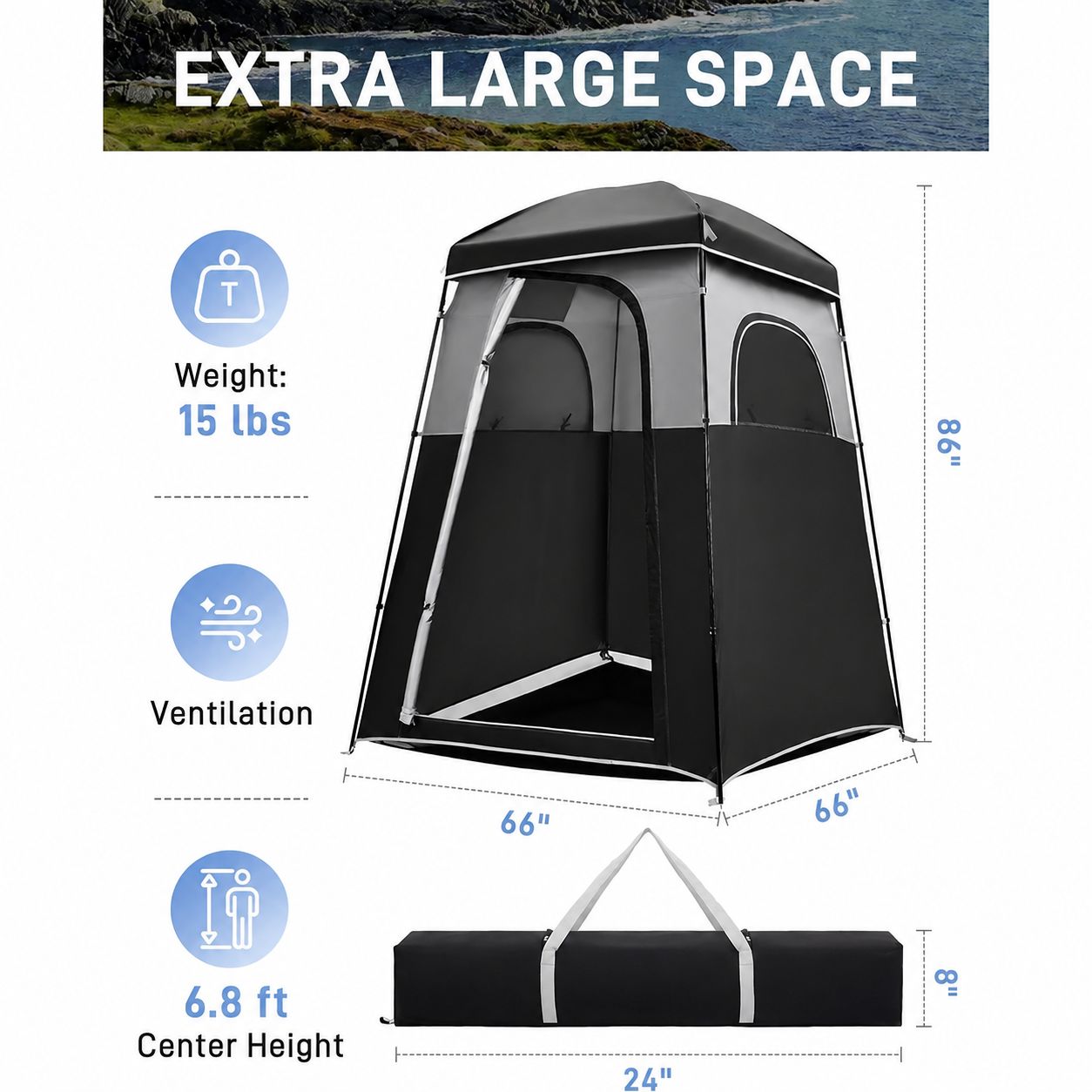 Portable Privacy Shower Tent System