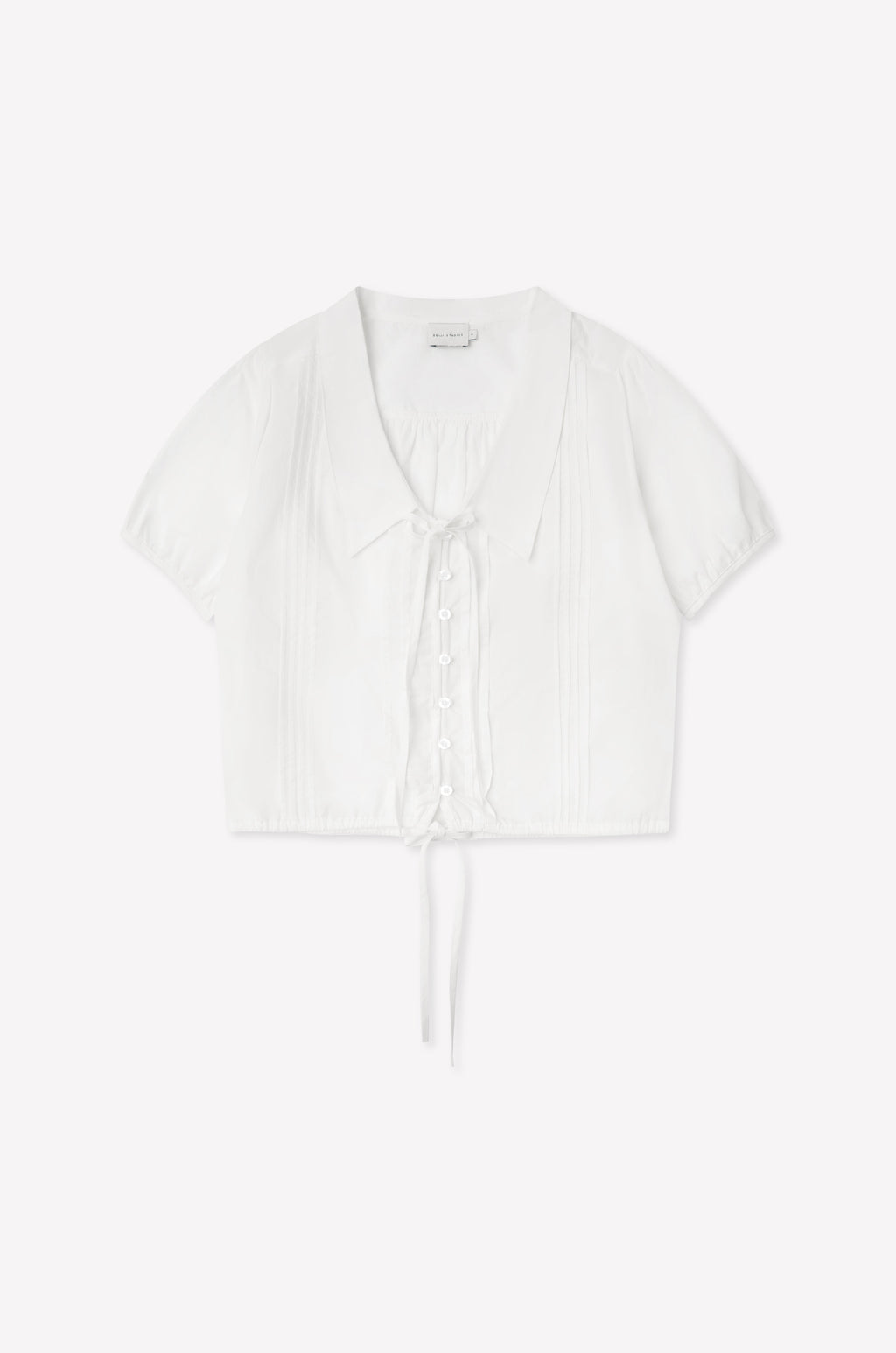 Fine Collar Top - White