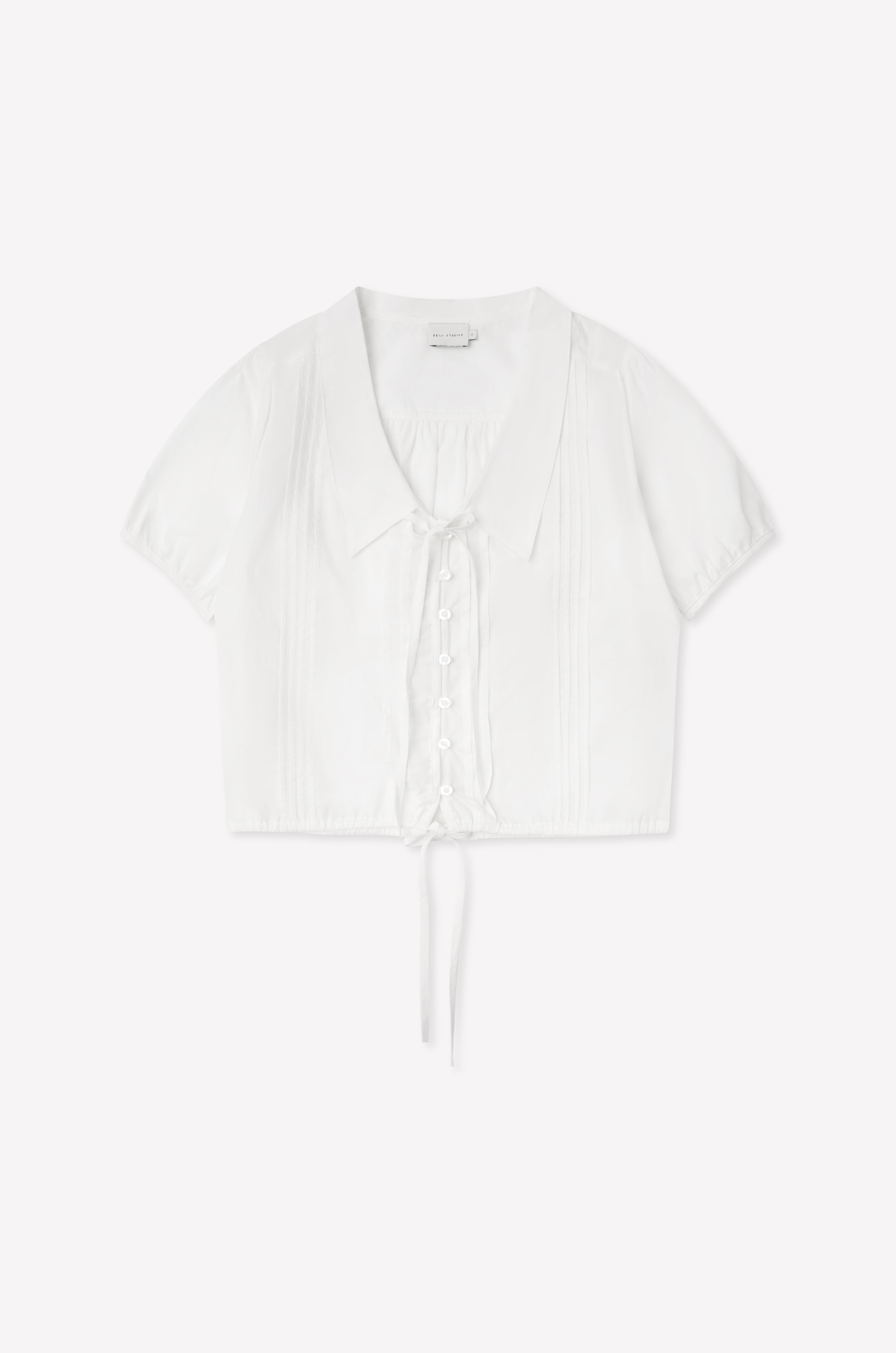 Fine Collar Top - White